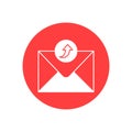 Receive mail Vector Icon with background Trendy Colors