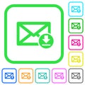 Receive mail vivid colored flat icons