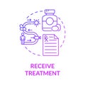 Receive treatment gradient purple concept icon