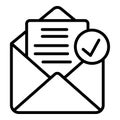 Received email icon outline vector. Mail newsletter
