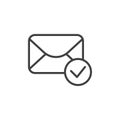 Received email message line icon