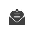 Received love letter vector icon