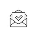 Received mail line icon