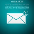 Received message concept. New, email incoming message, sms. Mail delivery service. Envelope icon on green Royalty Free Stock Photo
