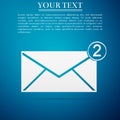 Received message concept. New, email incoming message, sms. Mail delivery service. Envelope icon isolated on blue Royalty Free Stock Photo