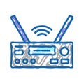 receiver electronic technology icon doodle illustration Royalty Free Stock Photo