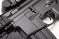 Receiver of US Army M4A1 assault rifle close-up. Royalty Free Stock Photo