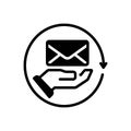 Black solid icon for Receivers, message and mail