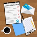 Receiving bank loan concept top view