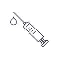 Receiving injections line icon concept. Receiving injections vector linear illustration, symbol, sign Royalty Free Stock Photo