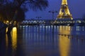 Water reflections during the flood of the Seine Royalty Free Stock Photo