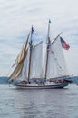 Schooner under sail on Commencement Bay Royalty Free Stock Photo