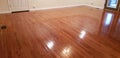 Recently cleaned hardwood floors with high gloss finish in Kentucky farmhouse