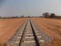 The recently completed but still unused railway spur from Rasesa to Tsele.