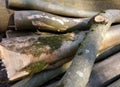 Detail of logs awaiting collection