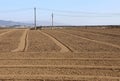 Open dry, tilled field, California. Royalty Free Stock Photo