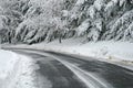 Recently Plowed Street after S Royalty Free Stock Photo