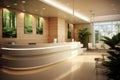 reception area of a wellness center, with aloe vera motifs, natural materials, and a soothing color palette, conveying a sense of