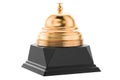 Reception bell golden award concept. 3D rendering