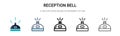 Reception bell icon in filled, thin line, outline and stroke style. Vector illustration of two colored and black reception bell Royalty Free Stock Photo