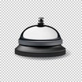 Reception bell isolated on transparent background. Vector realistic illustration.