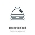 Reception bell outline vector icon. Thin line black reception bell icon, flat vector simple element illustration from editable Royalty Free Stock Photo