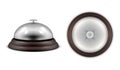 Reception, call, counter, service, or concierge bell realistic icon.. Top, side view.