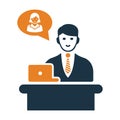 Reception, desk support icon. Vector graphics Royalty Free Stock Photo