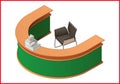 Reception flat isometric 3d illustration Royalty Free Stock Photo