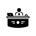 Black solid icon for Reception, acclamation and welcome Royalty Free Stock Photo