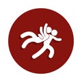 reception in judo icon in badge style. One of Fight collection icon can be used for UI, UX