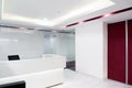 Reception lobby for a modern office with white walls
