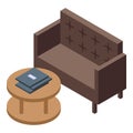 Reception sofa icon isometric vector. Office hotel