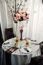 Elegant wedding reception table Royalty Free Stock Photo