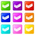 Reception table icons set 9 color collection Royalty Free Stock Photo