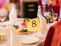 Reception Table Number Royalty Free Stock Photo