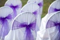 Reception wedding chairs decoration Royalty Free Stock Photo