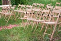 Reception wedding wood chairs Royalty Free Stock Photo
