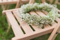 Reception wedding wood chairs Royalty Free Stock Photo