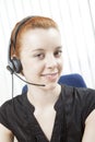 Receptionist or call centre operator Royalty Free Stock Photo