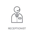 Receptionist linear icon. Modern outline Receptionist logo conce