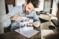 Receptionist working at the front desk Royalty Free Stock Photo