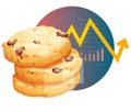 Recession - Cookies Economics - Illustration Royalty Free Stock Photo