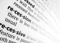 Recession in dictionary