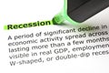 Recession Dictionary Definition Green Marker