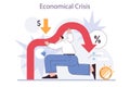 Recession effect. Economical crisis is a significant, widespread, and prolonged