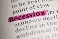 Definition of the word Recession Royalty Free Stock Photo