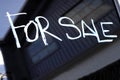 Recession Image Of For Sale Sign On Abandoned Buil Royalty Free Stock Photo
