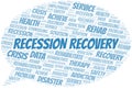 Recession Recovery vector word cloud, made with text only.