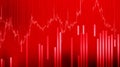 Recession, trade and downfall concept. Abstract falling red crisis forex chart grid